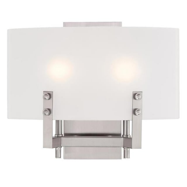 Westinghouse Lighting 6369600 2 Light Wall Fixture with Frosted Glass - Brushed Nickel
