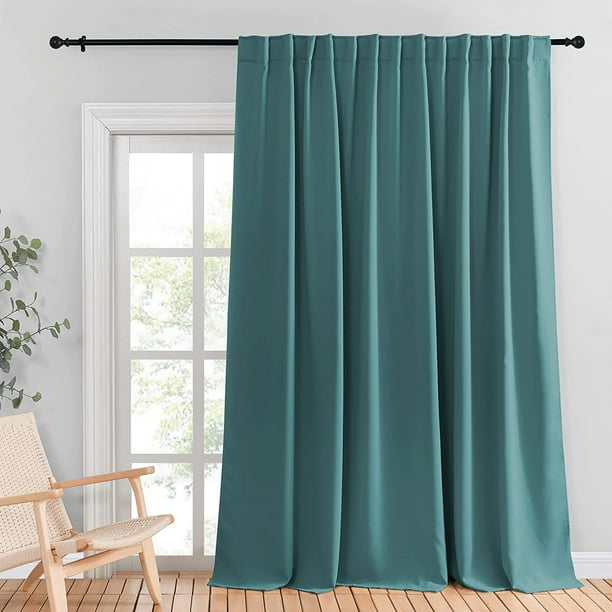 95 Inches Patio Door Curtains Thermal Ds Sliding Blinds For Hotel Blackout Shade Parlor Corridor Office Foyer Backdrop Open House Cloakroom Sea Teal W100 1 Panel Com 95 Inches Patio Door Curtains Thermal, Sliding Door Blackout Shades