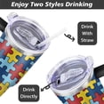 thumbnail image 5 of Autism Awareness Colorful Puzzle Piece Skinny Stainless Steel Tumbler Vacuum Insulated Double Wall with Lid Straw,40oz Water Tumbler, 40oz Vacuum Insulated Double Wall Travel Tumbler, 5 of 6