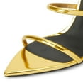 thumbnail image 3 of YDN Women Open Pointed Toe Stilettos Sandals Back Zippers Strappy Super High Heels Sexy Party Evening Dress Shoes Size 6.5 Gold, 3 of 4