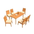 thumbnail image 5 of 7-Piece Teak Dining Set: 60" Rectangle Table + 6 Charleston Stacking Armless Chairs, 5 of 7