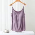 thumbnail image 2 of MESSUEN Camisole Tops for Women Tank with Built in Bra for Women Crew Neck Camisole Tank for Built in Bras Padded Tanks Fit Womens Blouses Summer Shirts for Women Dressy Casual Purple XL, 2 of 7