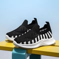 thumbnail image 5 of NOEGOEU Boys Girls Slip on Mesh Shoes Non Slip Soft Sole Breathable Lightweight Sneakers for Kids (Black,1), 5 of 8