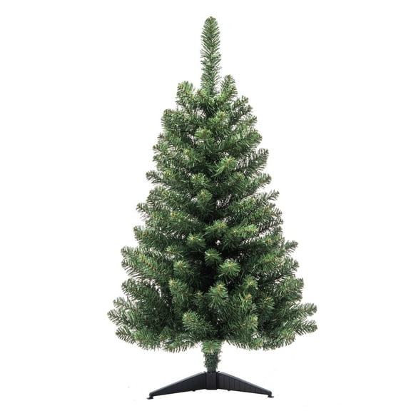 Green Frosty Glow 3ft Tabletop Christmas Tree – 50 LED Lights, Battery Operated Mini Pine Tree for Holiday Decor, Small Spaces, Dorm or Office, Green