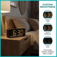thumbnail image 3 of REGALWOVEN Digital Dual Alarm Clock for Bedroom, Easy to Set, Dimmable, Date Day of Week Temp Snooze, 12/24H 6.1 x 2.4 x 1 inch Orange, 3 of 7