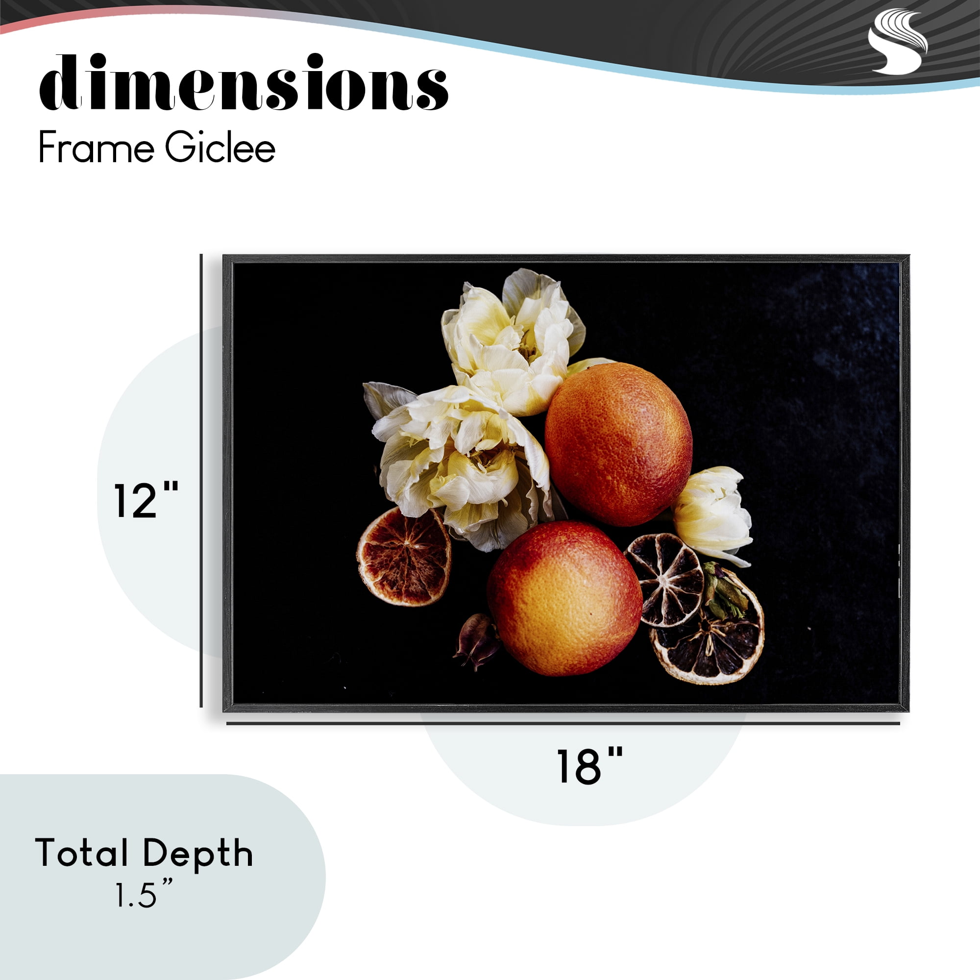 The Still Spring Fruit Black Framed Giclee Art, design by Amy Carroll