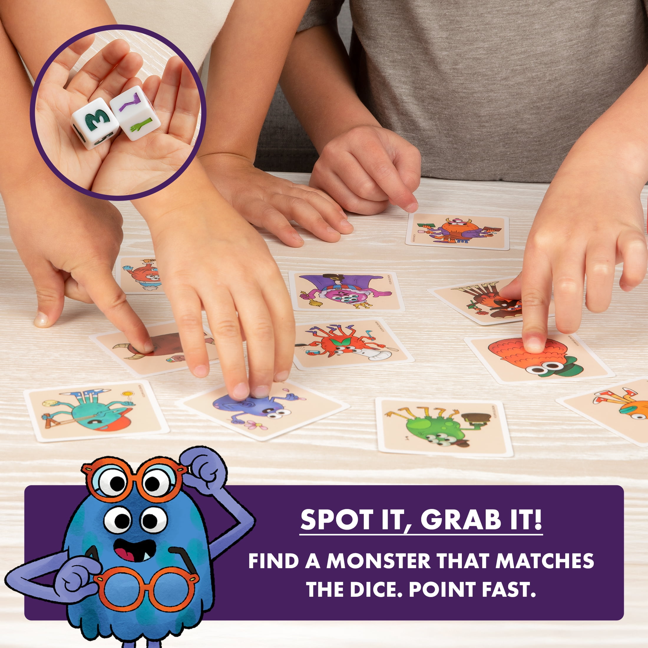 Exploding Kittens Presents Monster Match a matching game for kids with dice tower ages 4+ 2 to 6 players creative kids game perfect gift for 4 year olds family game night
