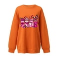 thumbnail image 5 of Fartey Women's Breast Cancer Awareness Sweatshirt Oversized Pink Ribbon Graphic Crewneck Sweatshirts Soft Comfy Long Sleeve Pullover Tops Orange M, 5 of 5