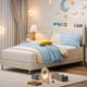 thumbnail image 5 of Qinaqin Full-Size Upholstered Platform Cama Frame con Bookcase cm de Alturaeadboard Velvet Mattress Foundation Alturaeavy- Profundidaduty Steel Support Legs Easy Assembly, 5 of 7