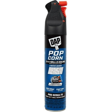 DAP 7079850025 Popcorn Water Based 2in1 Wall & Ceiling Texture Spray with Aim Tech Nozzle, White, 20 Ounce