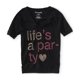 thumbnail image 1 of Aeropostale Life's A Party - Camiseta gráfica para mujer, color negro, talla mediana, 1 of 2