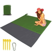 Cerem-Beach Blanket XL Fast Drying Durable Lightweight Compact Outdoor Mat 83"x 79" Green