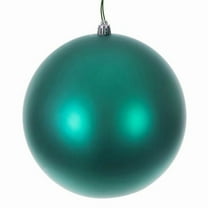 Vickerman N592042DMVL 8 in. Matte Seamless Ball UV Drilled Ornament, Teal