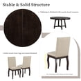 thumbnail image 5 of 5-Piece Extendable Dining Table Set with Leaf, Durable Wood Construction, 4 Upholstered High-Back Chairs, Adjustable for 6 Guests, Espresso Farmhouse Style for Kitchen and Living Room, 5 of 9