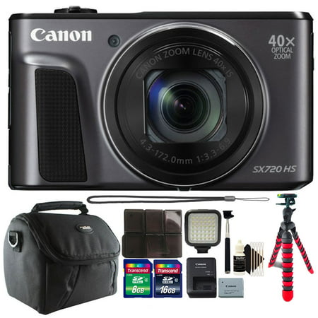 Canon PowerShot SX720 HS 20.3MP 40X Optical Zoom Wifi / NFC Enabled Digital Camera Black + 24GB Accessory