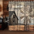 thumbnail image 4 of Western Barn Windmill Shower Curtain Sets for Bathroom,Rustic Inspirational Quotes Country Vintage Shower Curtains, Waterproof Farmhouse Bathroom Bathbub Decor Curtains with Hooks 72x72IN, 4 of 6