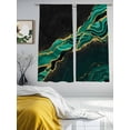 thumbnail image 3 of Green Marble Sheer Curtains 63 Inch Length 2 Panels Set, Gold Abstract Vintage Modern Ombre Art Voile Window Treatment Rod Pocket Curtains Sheers Drapes for Bedroom/Living Room/Kitchen 52x"63"x2, 3 of 7