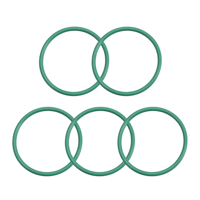 Unique Bargains Fluorine Rubber O Rings, 24mm OD, 21mm Inner Diameter, 1.5mm Thick, Seal Gasket Green 5Pcs