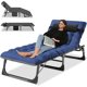 thumbnail image 1 of Cama plegable portátil Slsy para acampar con colchón y almohada de doble cara, tumbona plegable ajustable de 5 posiciones, ideal para piscina, playa, terraza y tomar el sol., 1 of 5