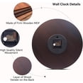 thumbnail image 6 of 14 Inch Retro Vintage French Country Style Round Wooden Wall Clock Silent Battery Operated Non-Ticking Decorative Clock for Kitchen Farmhouse Bedroom Home Wall, 6 of 7