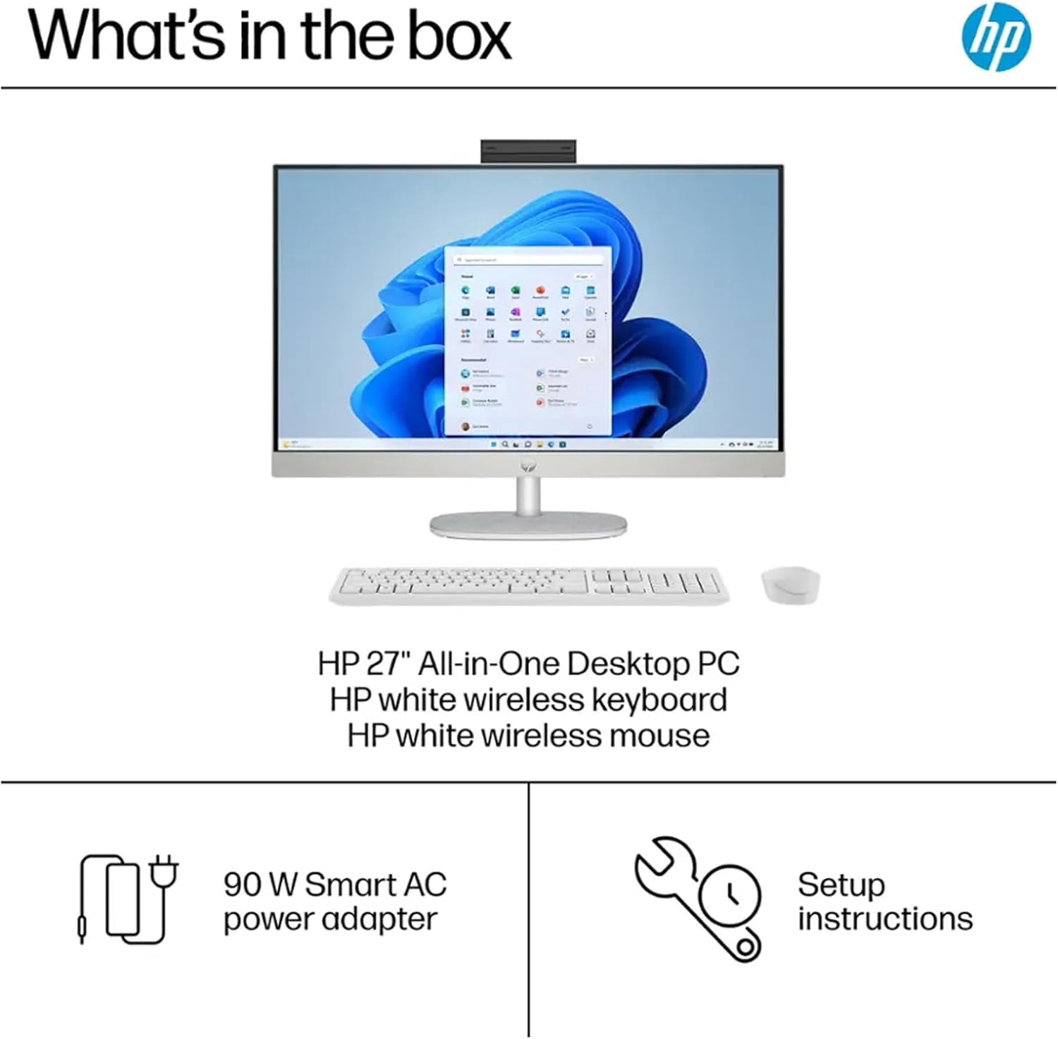 HP All-in-One 27" Touchscreen Desktop Computer for Business & Student – FHD IPS LED Touch Display, Intel Core Ultra 7-155U, 32GB DDR5 RAM, 1TB SSD, Windows 11 Pro, WiFi 6, Shell White