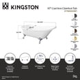 thumbnail image 4 of Aqua Eden VCTND6630NF8 67-Inch Cast Iron Classic Flat-Rim Single Slipper Clawfoot Tub (No Faucet Drillings) in White/Brushed Nickel, 4 of 6