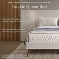 thumbnail image 4 of DG Casa Ali Boucle Queen Extended Headboard Bed Frame, Cream Fabric, Solid & Splayed Wood Legs, 4 of 9