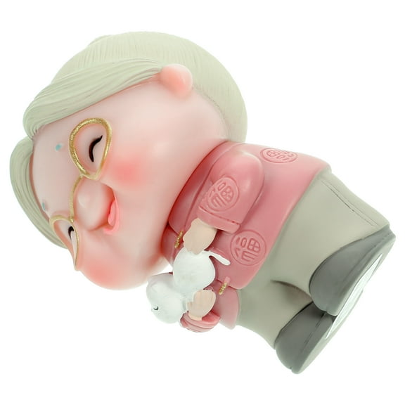 Rhewides Grandma Cake Topper - Charming Old Woman Figurine for Birthday Cakes, Home Decoration, and Grandmother Celebration