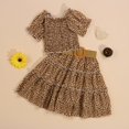 thumbnail image 1 of Vestido de princesa de verano para niñas pequeñas con cinturón 1-6Y flores impresas sin mangas hasta la rodilla vestido de línea A niños Sundress Clothing130 (6-7T) Gao Jinjia LED, 1 of 2