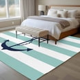 thumbnail image 5 of Rectangle Rug 6x9ft Area Rug,Blue Anchor Nautical Coastal Area Rugs for Living Room Bedroom,White Stripe Marine Theme Floor Mat Non-Slip Non-Shedding Carpet Indoor Accent Rugs, 5 of 9