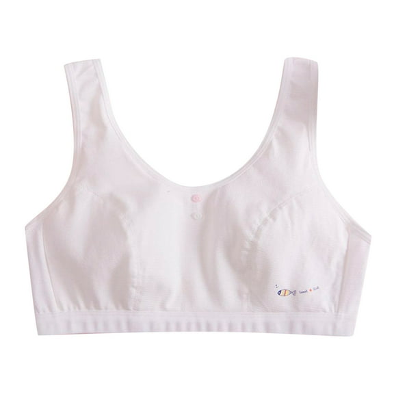 Zanarzt Girls Padded Sports Bra Training Bras for Girls Sports Seamless Bra with Padding Bras Back to School Clothes White,80