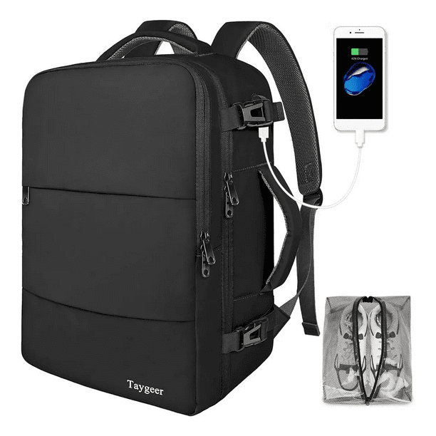 Mochila De Viaje Laptop 15.6 Pulgadas Aprobado Por Avión 10kg Antirrobo Impermeable USB Xtellar negro