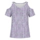 thumbnail image 3 of Camisas de Manga Corta para las Mujeres Blusa de Cuello Redondo de Impresión Casual, Top de Algodón de Imitación Ligero para el Hogar, el Uso Diario Y las Cuatro Estaciones, 3 of 4