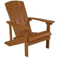thumbnail image 3 of Emma + Oliver Outdoor Teak All-Weather Poly Resin Wood Adirondack Chair, 3 of 12