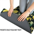 thumbnail image 3 of Yellow Lemon Fruit Flowers Black Pattern Hot Yoga Mat Towel Non Slip for Hot Yoga - Quick-Drying Yoga Mat Cover with 4 Corner Pockets with Travel Bag - Hot Yoga Towel Non Slip 70"x26", 3 of 6