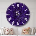 thumbnail image 2 of Designart 'Abstract Blue Flower Design ' Modern wall clock, 2 of 6