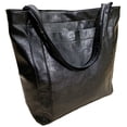 thumbnail image 2 of Women's Handheld Shoulder Bag Vintage Oil Wax Faux Leather Large Capacity Tote Bag with Pocket Simple Vintage Versatile, 2 of 10