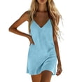 thumbnail image 6 of Women Plus Size Short Sleeve Dress Loose Summer Casual A-Line Flowy Midi Dresses Printed Sexy V-Neck Knee Length Casual Dress, 6 of 7