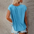 thumbnail image 3 of WTXUE Tank Tops Sleeveless, Scoop Neck Cotton Women Cap Sleeve Summer V-Neck Shirts Loose Blouse Solid Casual Tops for Women Blue S, 3 of 7