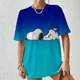 thumbnail image 3 of 2024 Camiseta de Snoopy para madre e hija, diseño de cuello redondo para mujer y niña, top de verano de manga corta con escote sexy y estampado de dibujos animados, 3 of 5