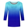 thumbnail image 3 of Birdeem T-Shirt Mode Femme Imprimé Ample Manches 3/4 Blouse Col Rond Hauts Décontractés, 3 of 12