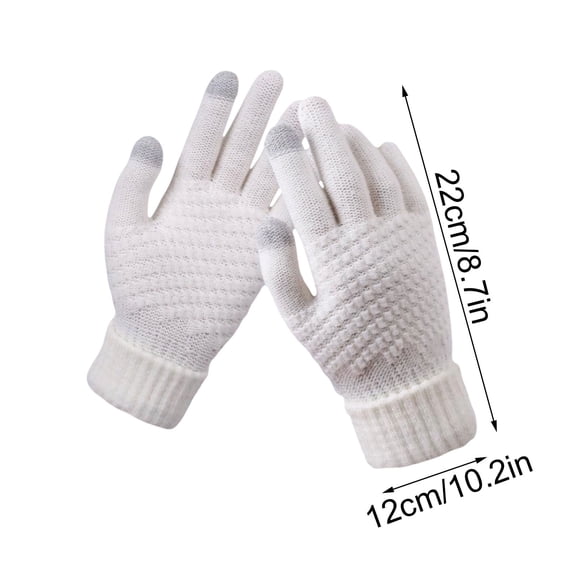 Qwtwty Winter Gloves Gloves Women's Knitted Gloves Touchscreen Winter Gloves Waterproof Windproof Sports Gloves Soft Warm Gloves Plain Thermal Gloves Breathable Mittens for Outdoor