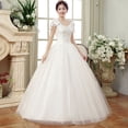 thumbnail image 2 of Vestido de boda de talla grande de primavera con hilo, ajustado, adelgazante, con hombros descubiertos y encaje floral para mujer, 2 of 5