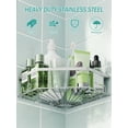 thumbnail image 4 of 2 Pack Corner Shower Caddy, Stainless Steel Bathroom Shower Shelves with Strong Adhesive, Shampoo Organizer and Storage, Silver, 4 of 7