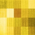 thumbnail image 1 of Ahgly Company Indoor Square Checkered Yellow Modern Area Rugs, 6' Square, 1 of 4