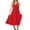Red, variant on Solid Color Women Elegant V-Neck Sleeveless Midi Dress Elegant Plain Dresses Party Dress Classic Sundress Flowy Vacation Dress
