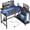 Black Carbon Fiber, variant on Chenshuoo 42-Inch L-Shaped Gaming Desk with Charging & LED, Rustic Brown | Charging 2AC+USB+Type-C, RGB LED 7 Colors/20 Modes, Reversible Storage Shelves, 3D Carbon Fiber, Headphone Hook, Small Space