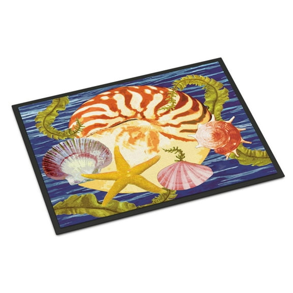 Carolines Treasures PRS4044JMAT Nautilus And Gulf And Sundial Door Mat Indoor Rug or Outdoor Welcome Mat 24x36 Doormat