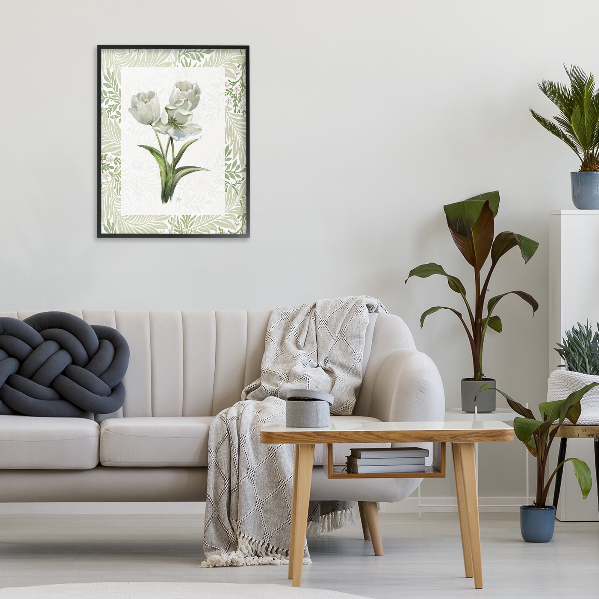 Stupell Industries Fresh Spring Tulip Bouquet Black Framed Giclee Art, design by Nan