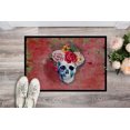 thumbnail image 2 of Carolines Treasures BB5130MAT Jour des Morts Fleurs Rouges Crâne Tapis Intérieur Ou Extérieur, 18 x 27 Po., 2 of 4